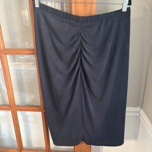 Express Skirt Womens Ash Black High Waisted Stretch Ruched Front Lined